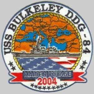 USS Bulkeley DDG-84 cruise patch