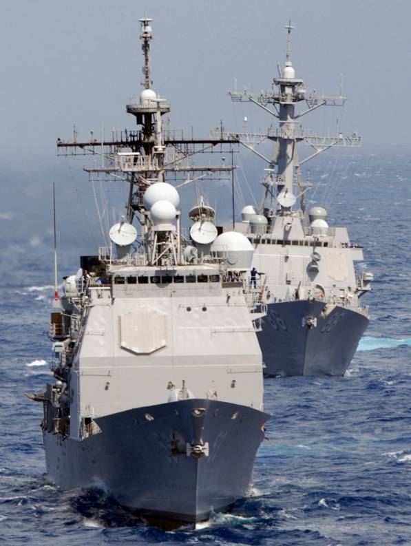 USS Shoup DDG-86 and USS Mobile Bay CG-53