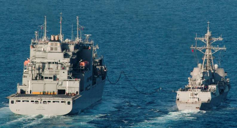 DDG-92 USS Momsen and USNS Charles R. Drew T-AKE-10 replenishment