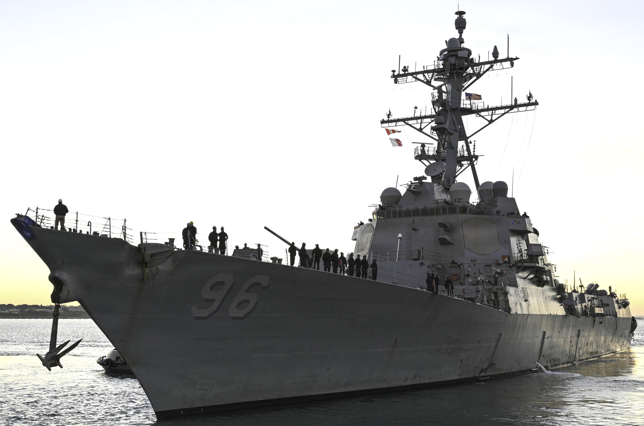 uss bainbridge ddg-96 guided missile destroyer naval station rota spain february 2026