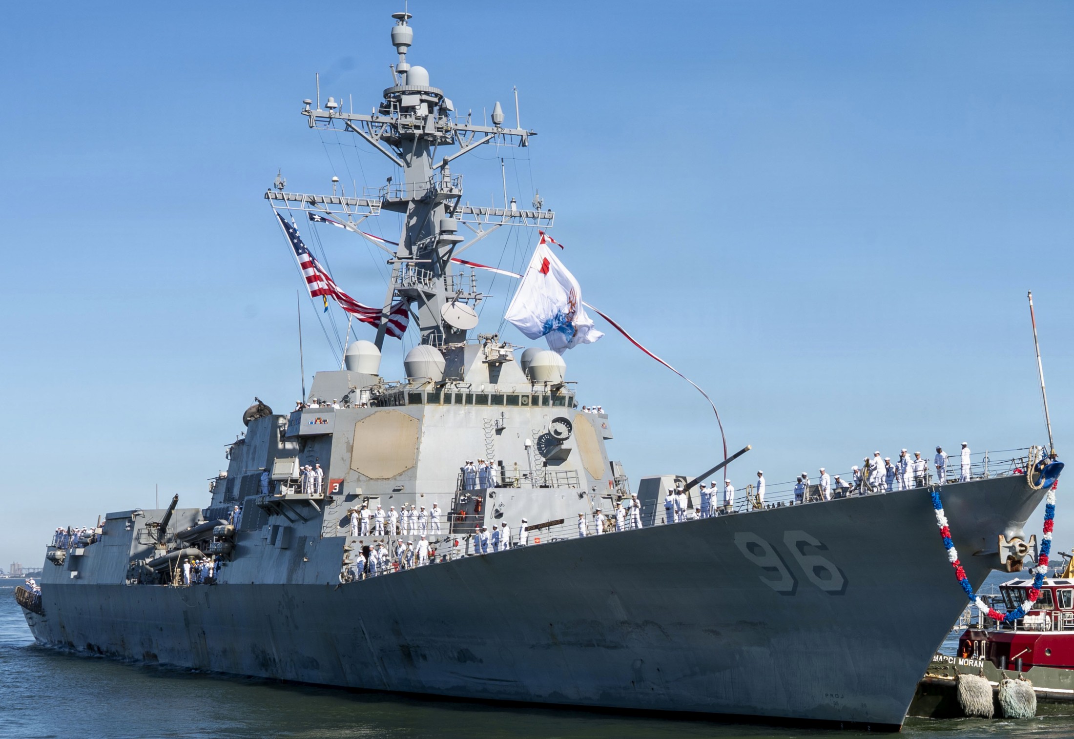 uss bainbridge ddg-96 returning naval station norfolk may 2026 gerald r. ford carrier strike group iran 90
