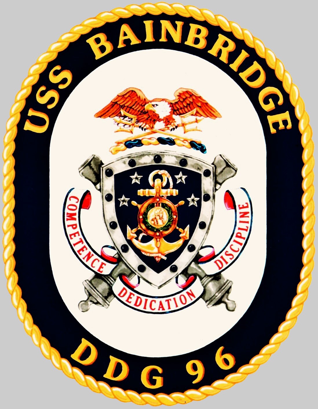 uss bainbridge ddg-96 insignia crest patch badge arleigh burke class guided missile destroyer us navy 04c