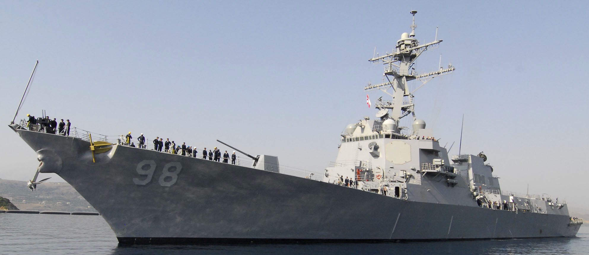 ddg-98 uss forrest sherman arleigh burke class guided missile destroyer aegis us navy souda bay 10