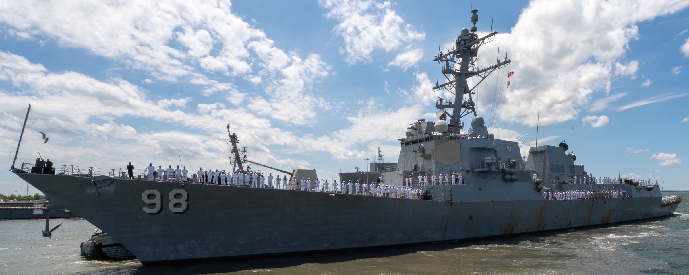 uss forrest sherman ddg-98 guided missile destroyer departing naval station norfolk virginia may 2025