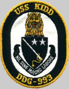 DDG-993 USS Kidd patch crest insignia