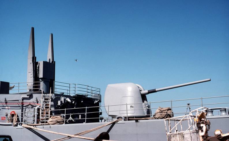 DDG-993 USS Kidd Mk-45 gun and Mk-26 missile launcher