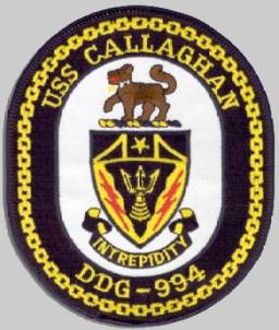 USS Callaghan DDG-994 crest insignia patch