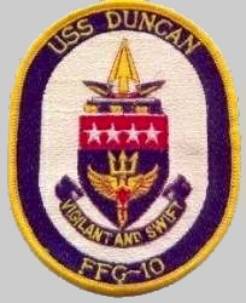 FFG-10 USS Duncan patch crest insignia