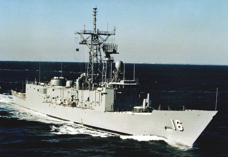 USS Clifton Sprague FFG-16 Oliver Hazard Perry class guided missile frigate