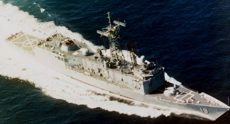 USS John A. Moore FFG-19 Oliver Hazard Perry class guided missile frigate