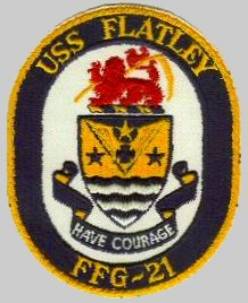 FFG-21 USS Flatley patch crest insignia