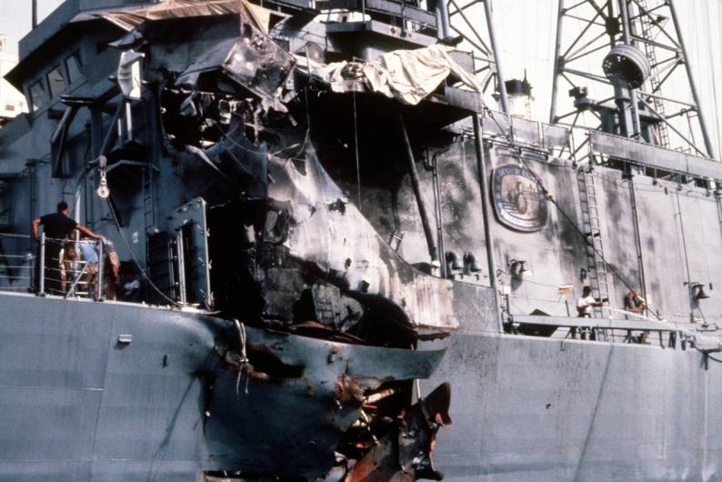 FFG-31 USS Stark damaged by Exocet missile