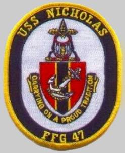 USS Nicholas FFG-47 patch crest insignia