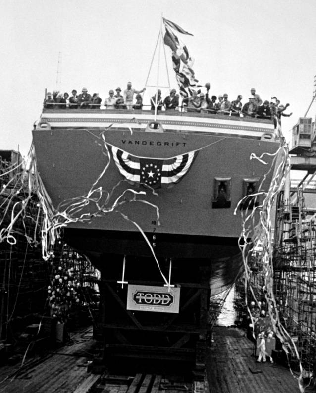 FFG-48 USS Vandegrift launching