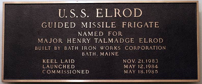 FFG-55 USS Elrod plaque