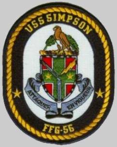 USS Simpson FFG-56 patch crest insignia