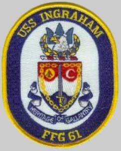 USS Ingraham FFG-61 patch crest insignia