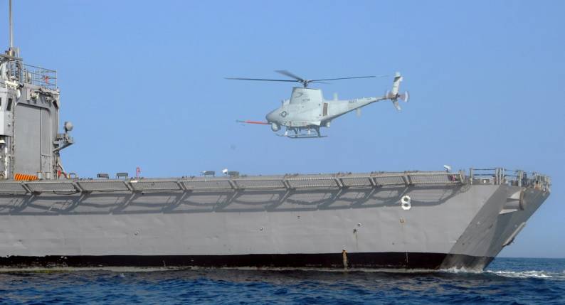 FFG-8 USS McInerney MQ-8B Fire Scout UAV operations