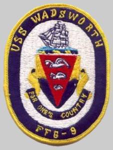 FFG-9 USS Wadsworth patch crest insignia