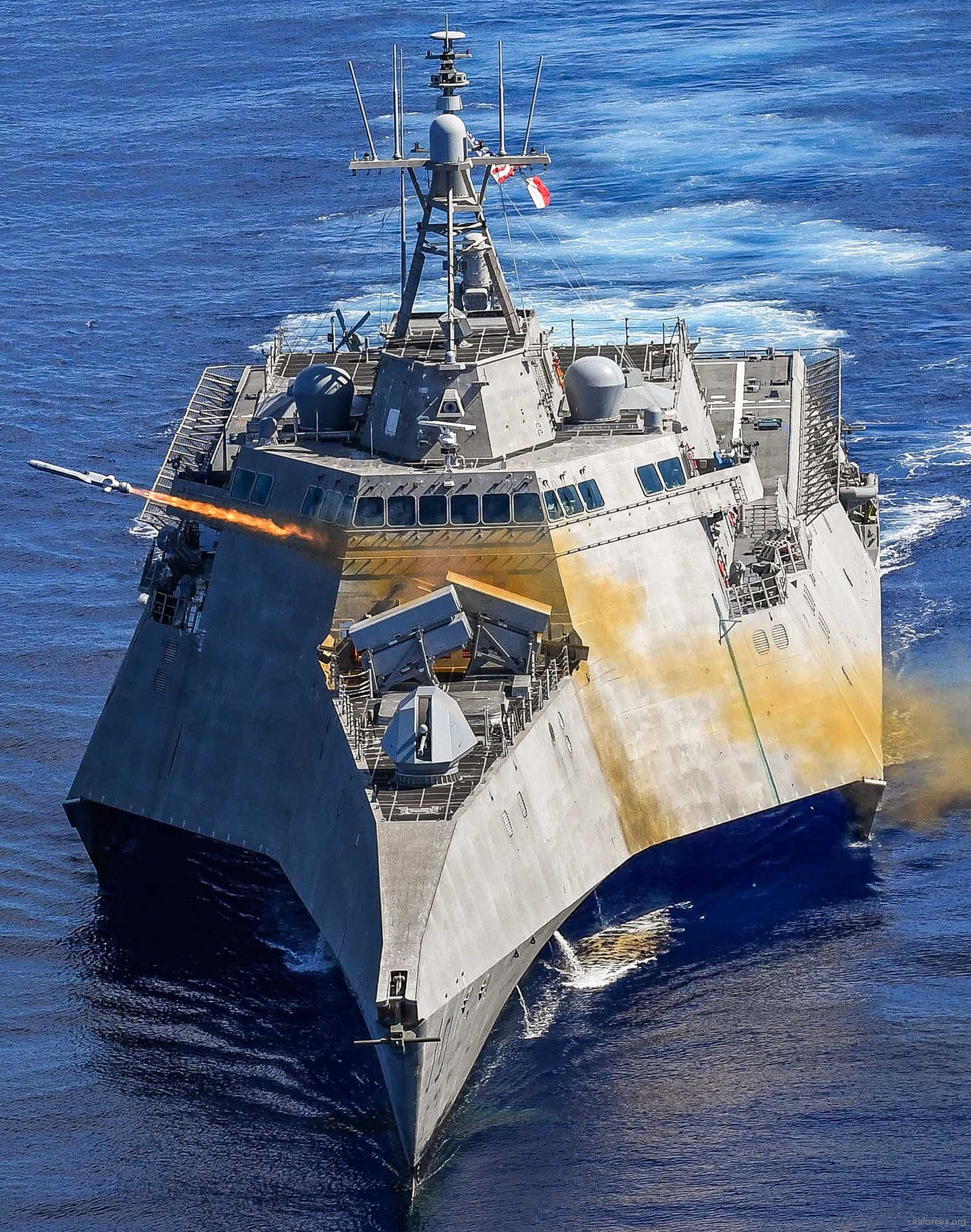 lcs-10 uss gabrielle giffords littoral combat ship independence class us navy 17 naval strike missile nsm jsm live fire exercise