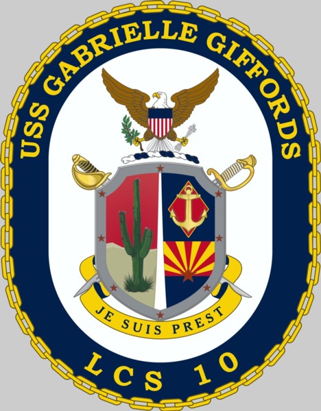 lcs-10 uss gabrielle giffords insignia crest patch badge littoral combat ship us navy 02x