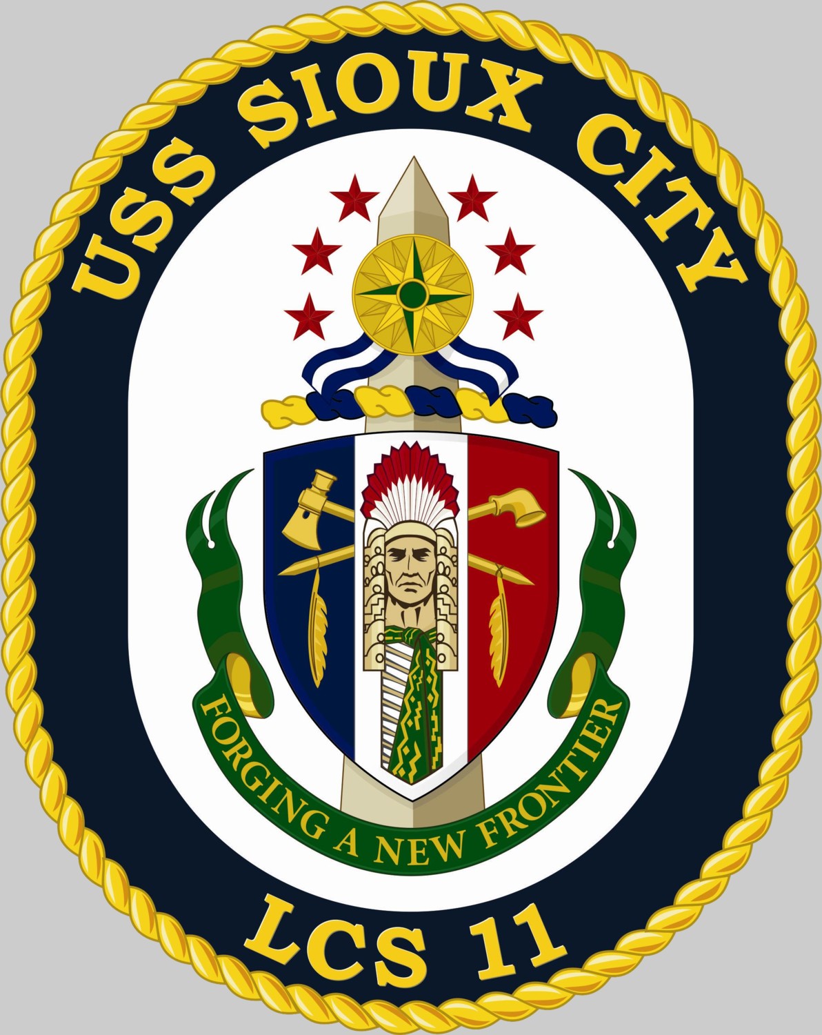 lcs-11 uss sioux city insignia crest patch badge freedom class littoral combat ship us navy 02c