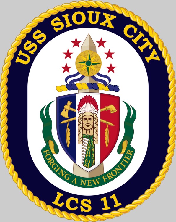 lcs-11 uss sioux city insignia crest patch badge freedom class littoral combat ship us navy 02x