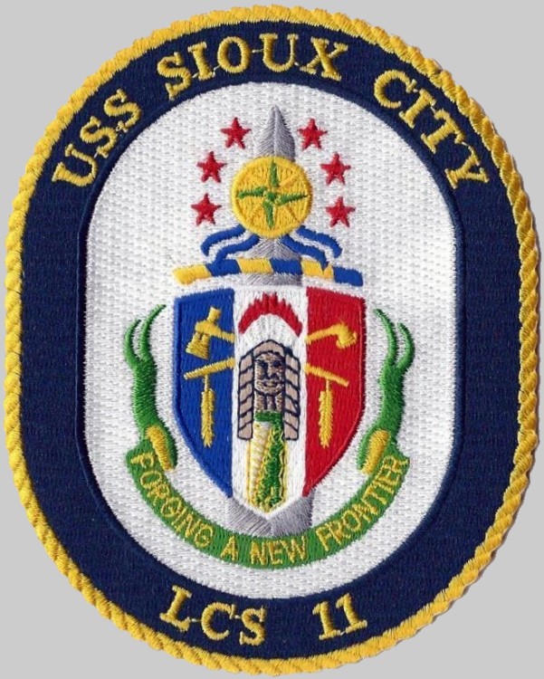 lcs-11 uss sioux city insignia crest patch badge freedom class littoral combat ship us navy 02pa