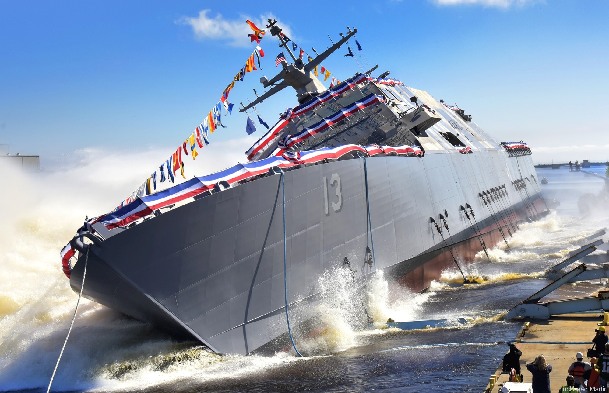lcs-13 uss wichita freedom class littoral combat ship us navy 02 christening launching ceremony