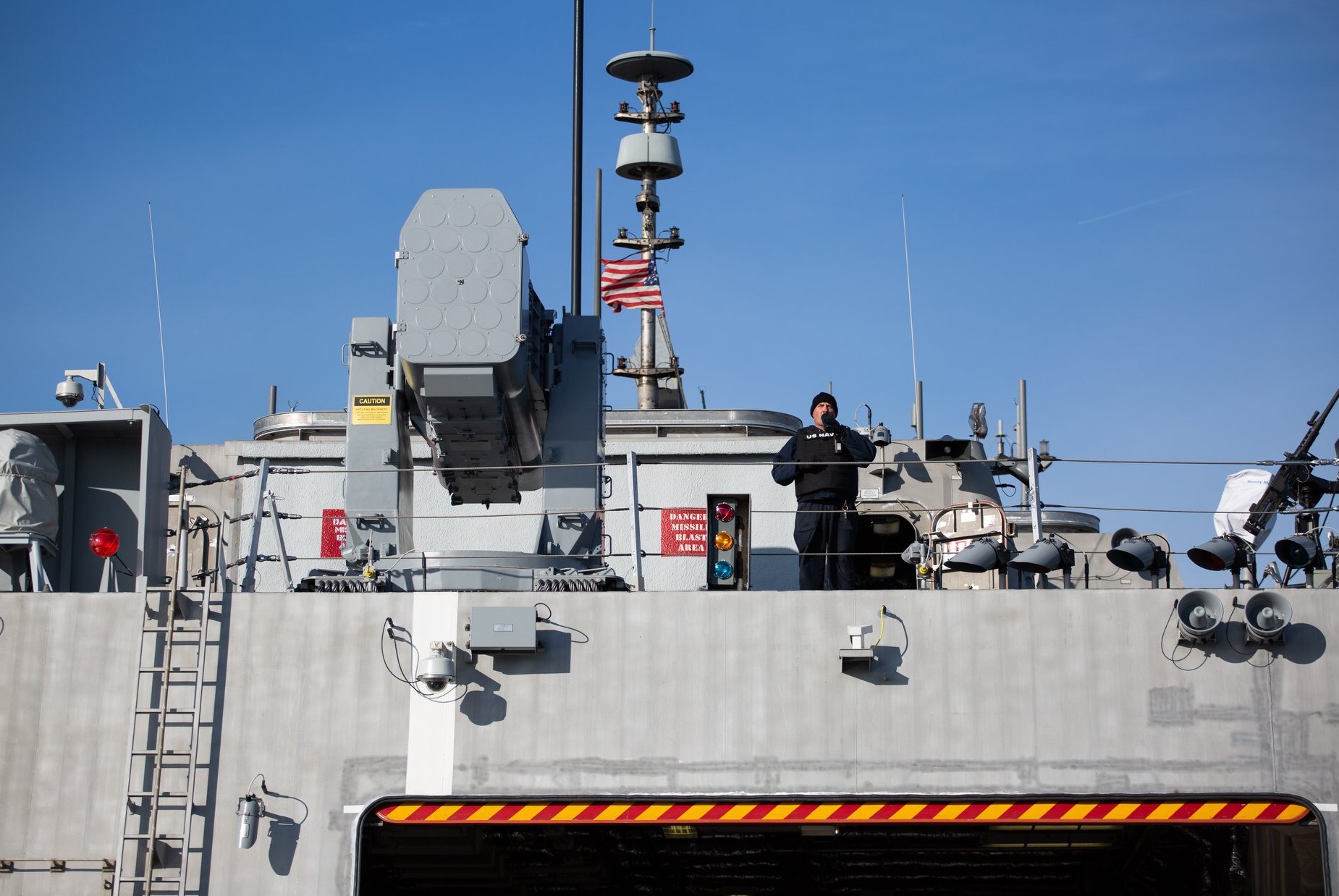lcs-13 uss wichita freedom class littoral combat ship us navy 19 rim-116 ram launcher