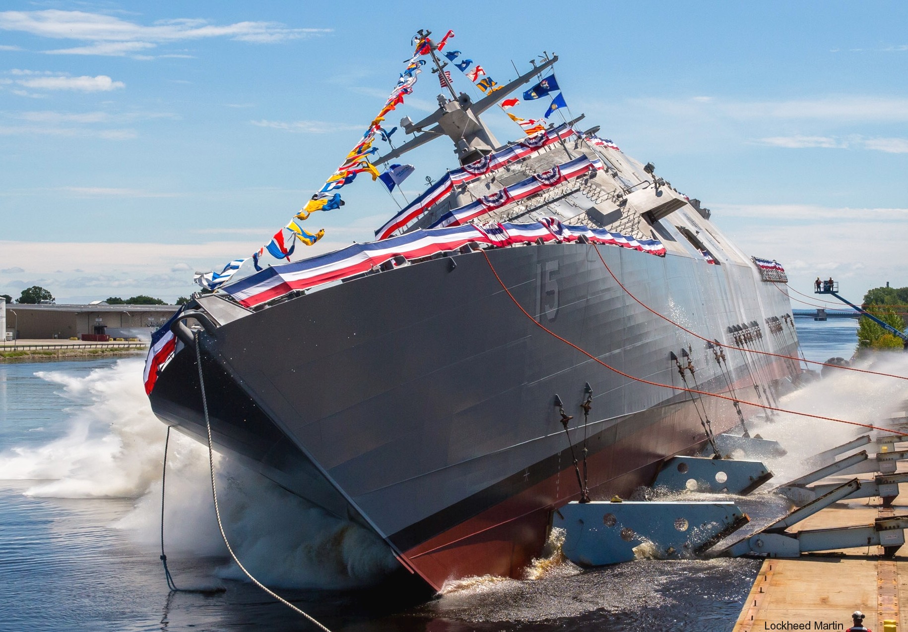 lcs-15 uss billings freedom class littoral combat ship us navy 52 launching ceremony lockheed martin