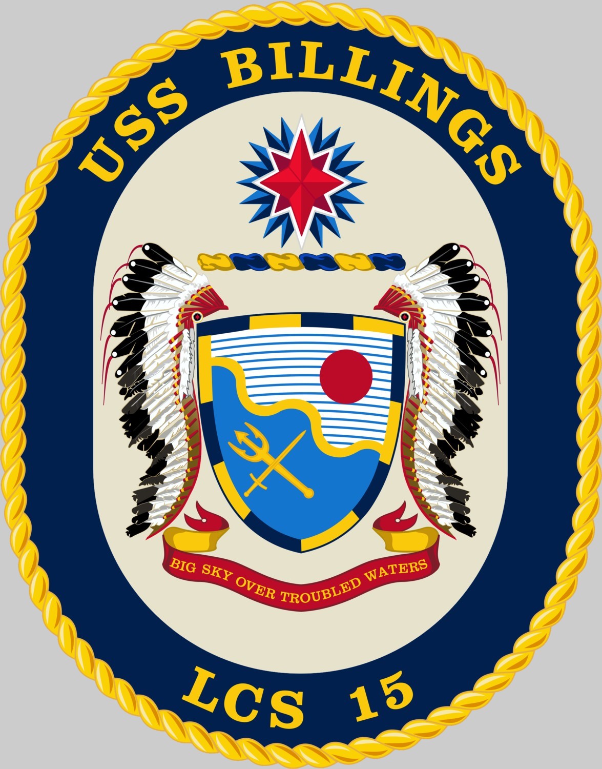 lcs-15 uss billings insignia crest patch badge freedom class littoral combat ship us navy 02c