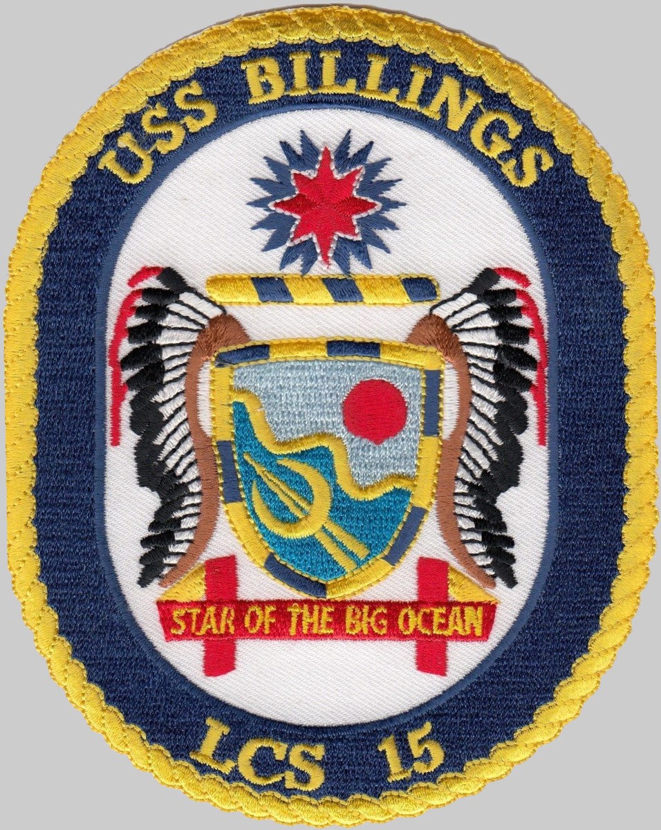 lcs-15 uss billings insignia crest patch badge freedom class littoral combat ship us navy 02p