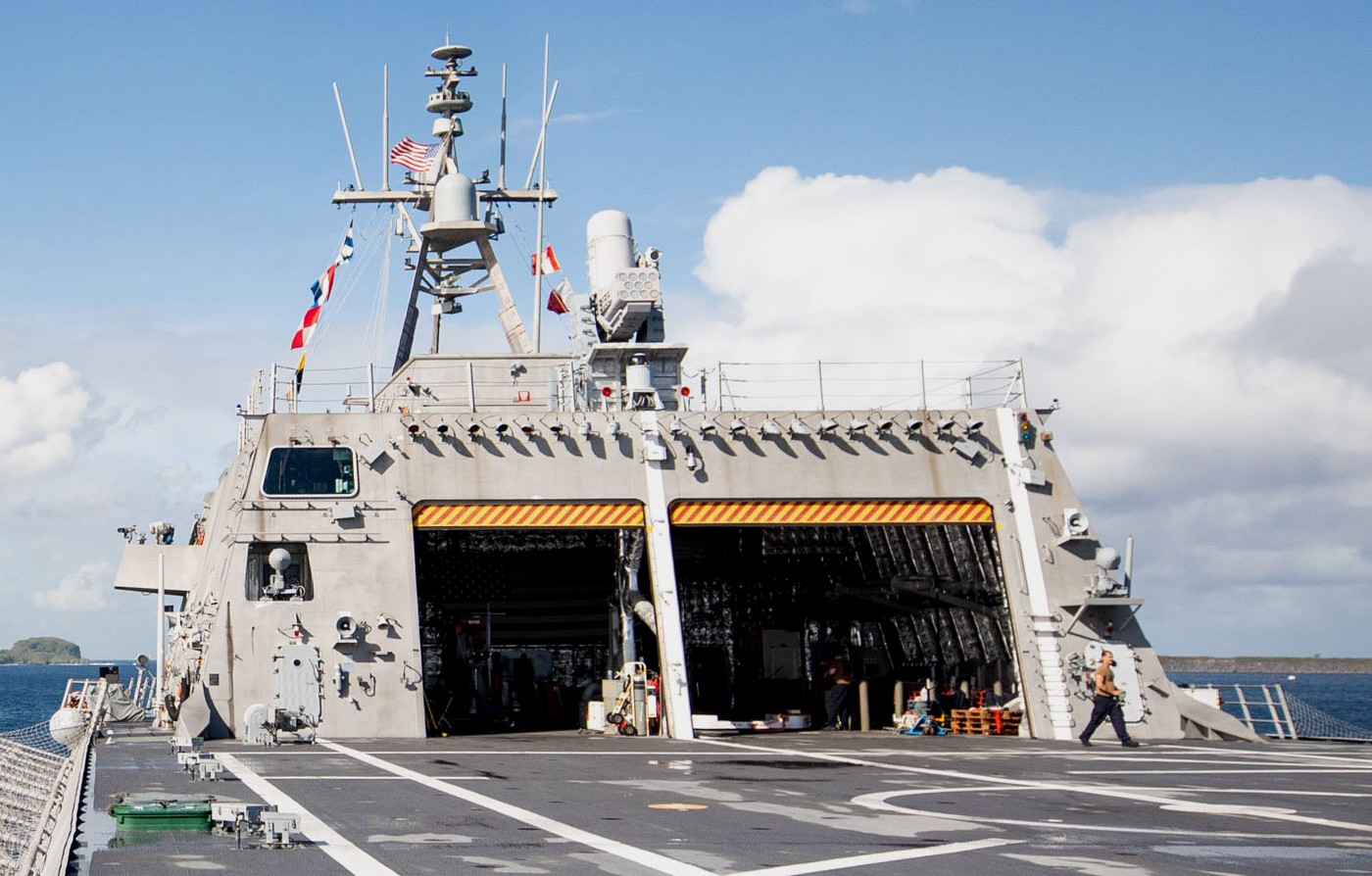 lcs-16 uss tulsa independence class littoral combat ship us navy flight deck hangar 59