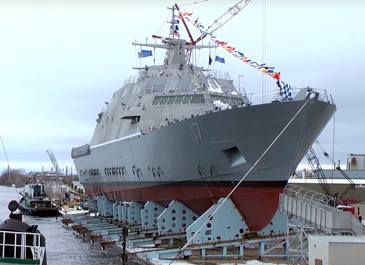 lcs-17 uss indianapolis freedom class littoral combat ship us navy 07 launching fincantieri marinette