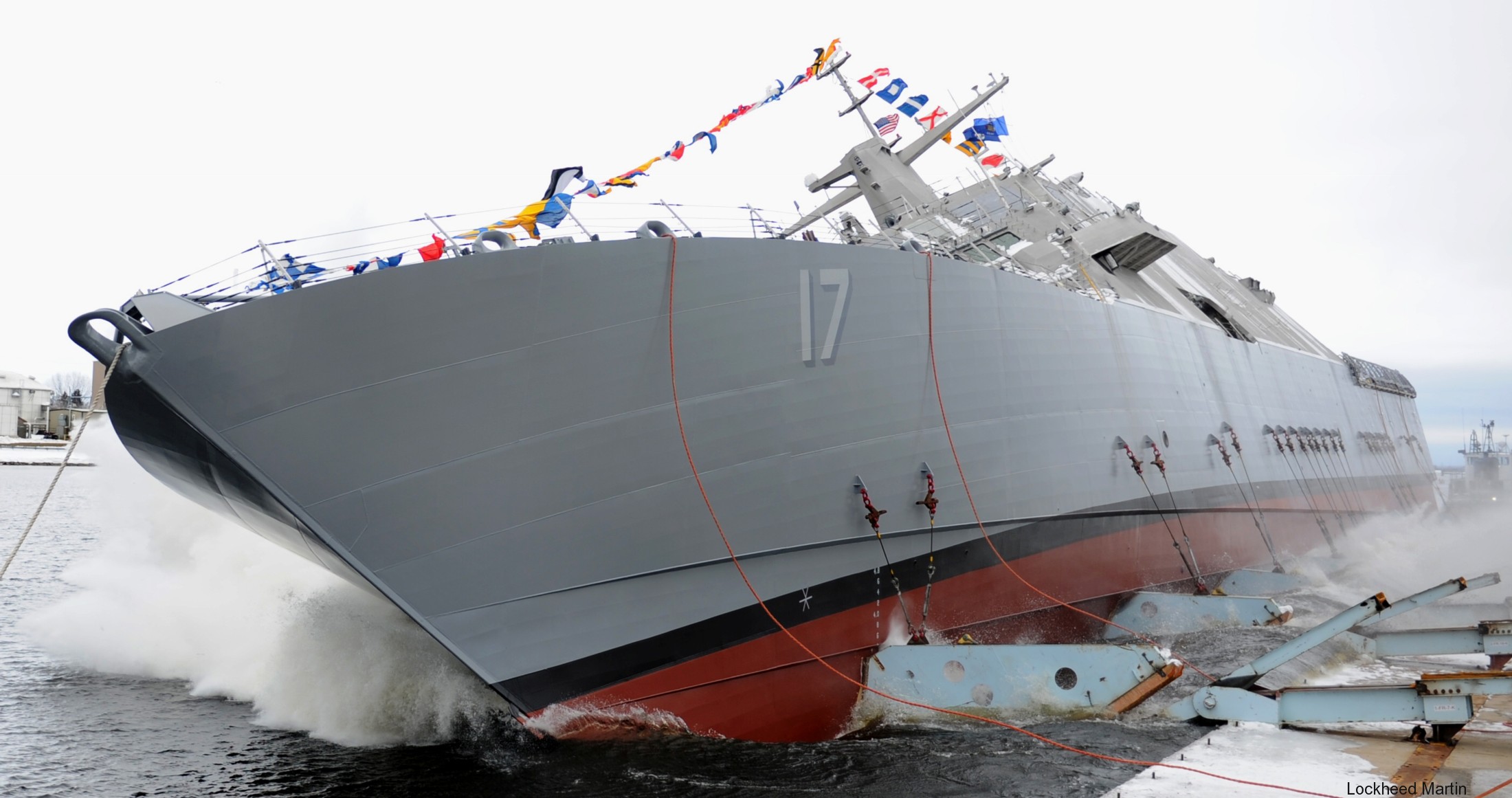 lcs-17 uss indianapolis freedom class littoral combat ship us navy 31 launching fincantieri marinette marine wisconsin