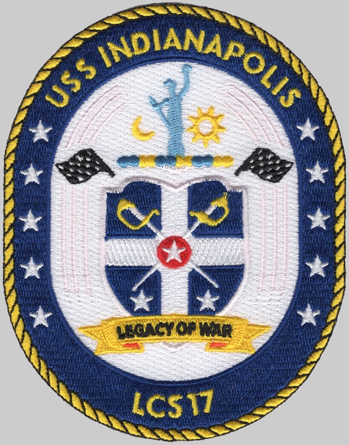 lcs-17 uss indianapolis insignia crest patch badge freedom class littoral combat ship us navy 02p