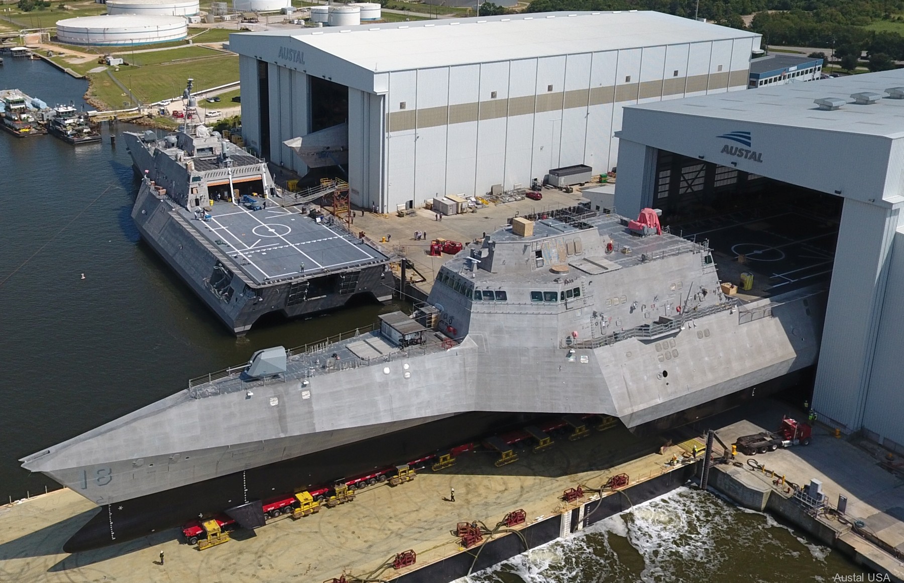 lcs-18 uss charleston independence class littoral combat ship us navy 12 roll out