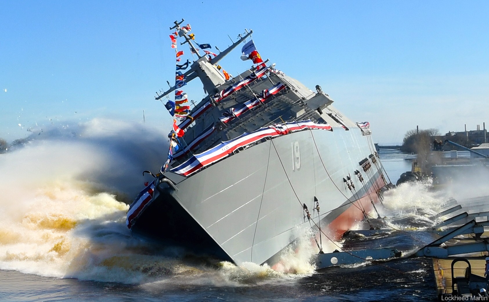 lcs-19 uss st. louis freedom class littoral combat ship us navy 25 launching marinette marine wisconsin lockheed martin