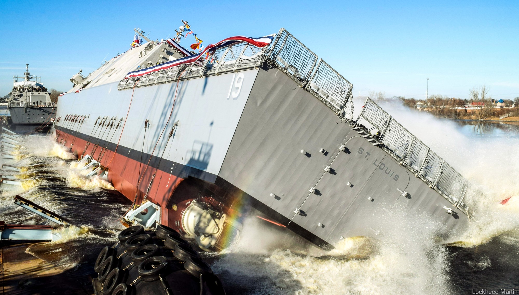 lcs-19 uss st. louis freedom class littoral combat ship us navy 28 launching ceremony marinette marine