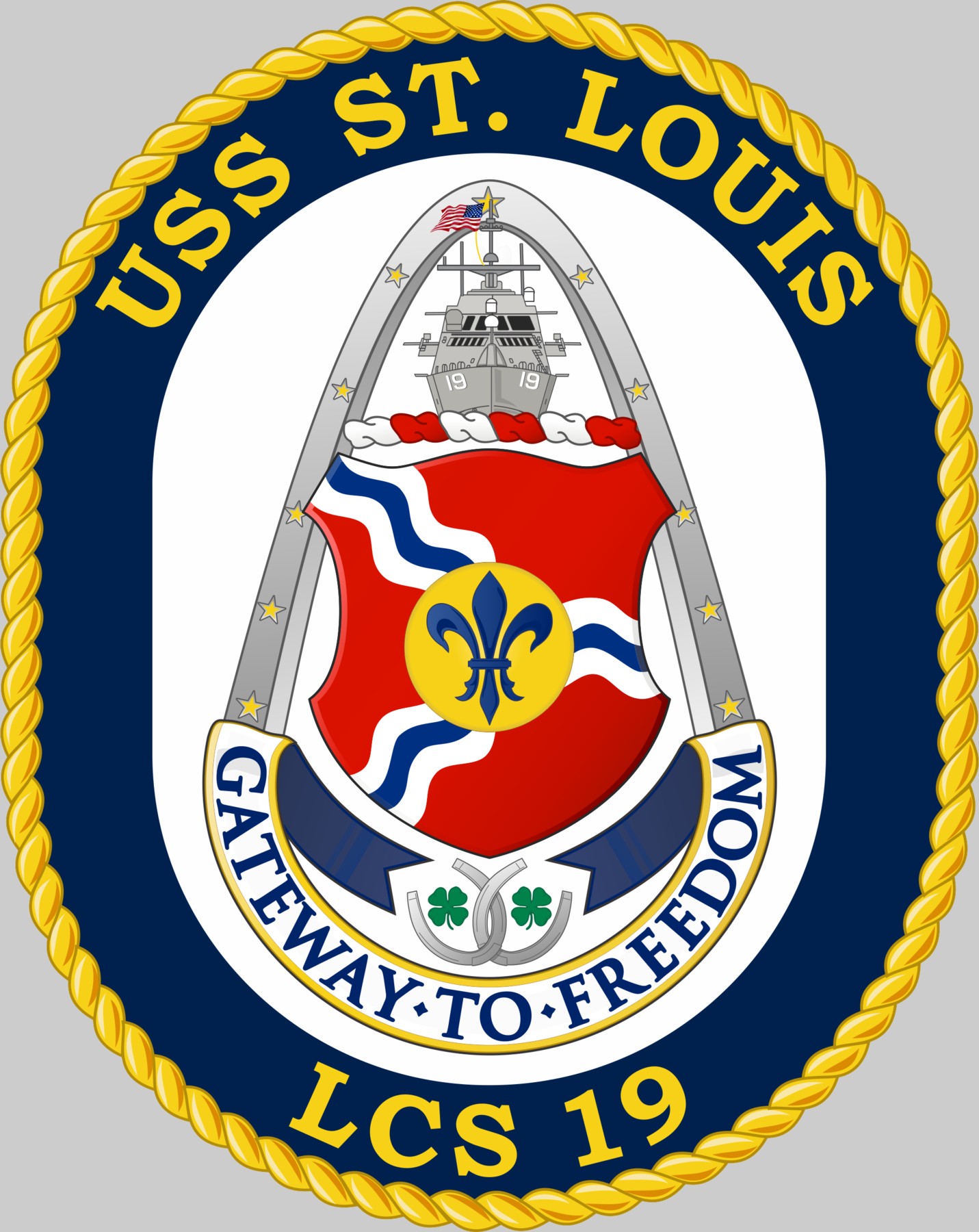 lcs-19 uss st. louis insignia crest patch badge freedom class littoral combat ship us navy 02c