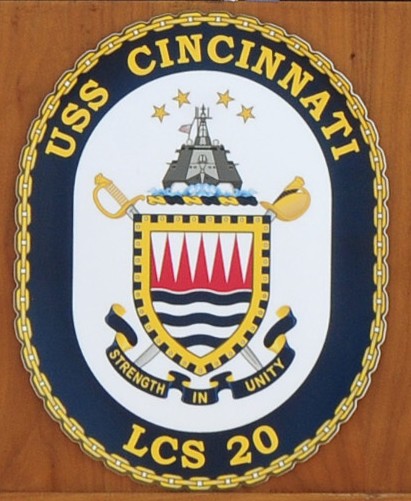 lcs-20 uss cincinnati insignia crest patch badge littoral combat ship us navy 03c