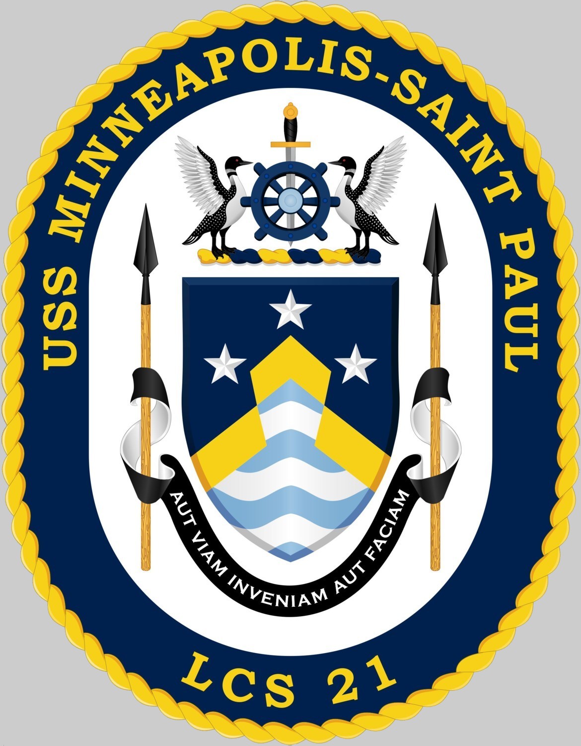 lcs-21 uss minneapolis saint paul insignia crest patch badge freedom class littoral combat ship us navy 02c