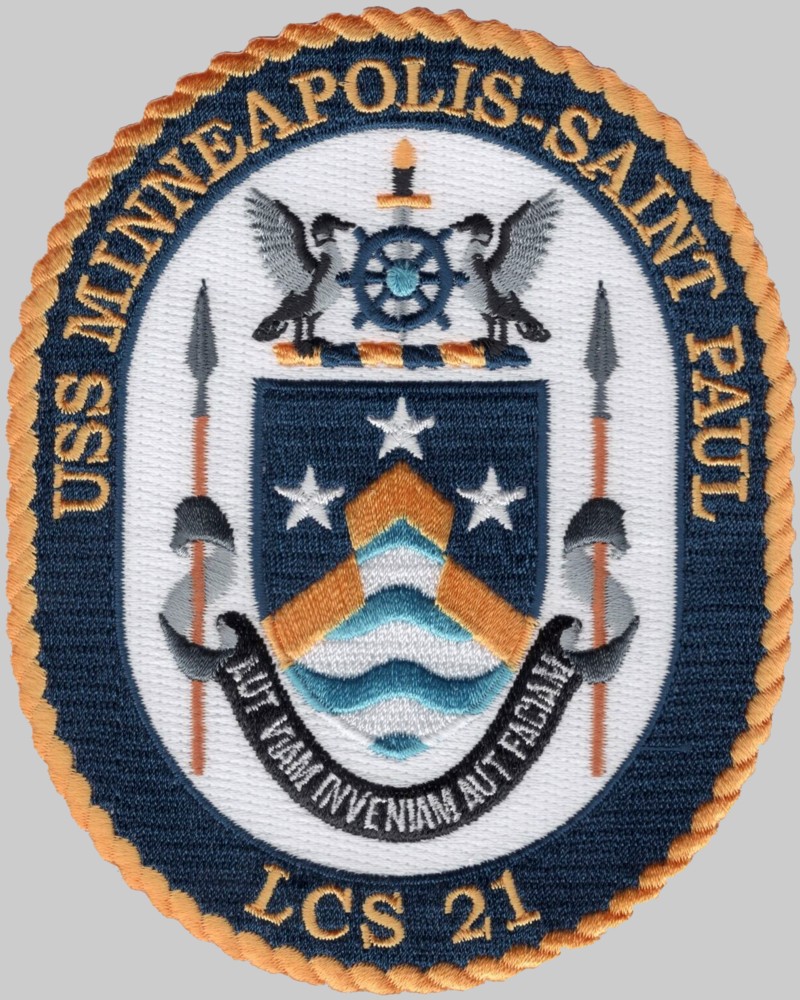 lcs-21 uss minneapolis saint paul insignia crest patch badge freedom class littoral combat ship us navy 02p