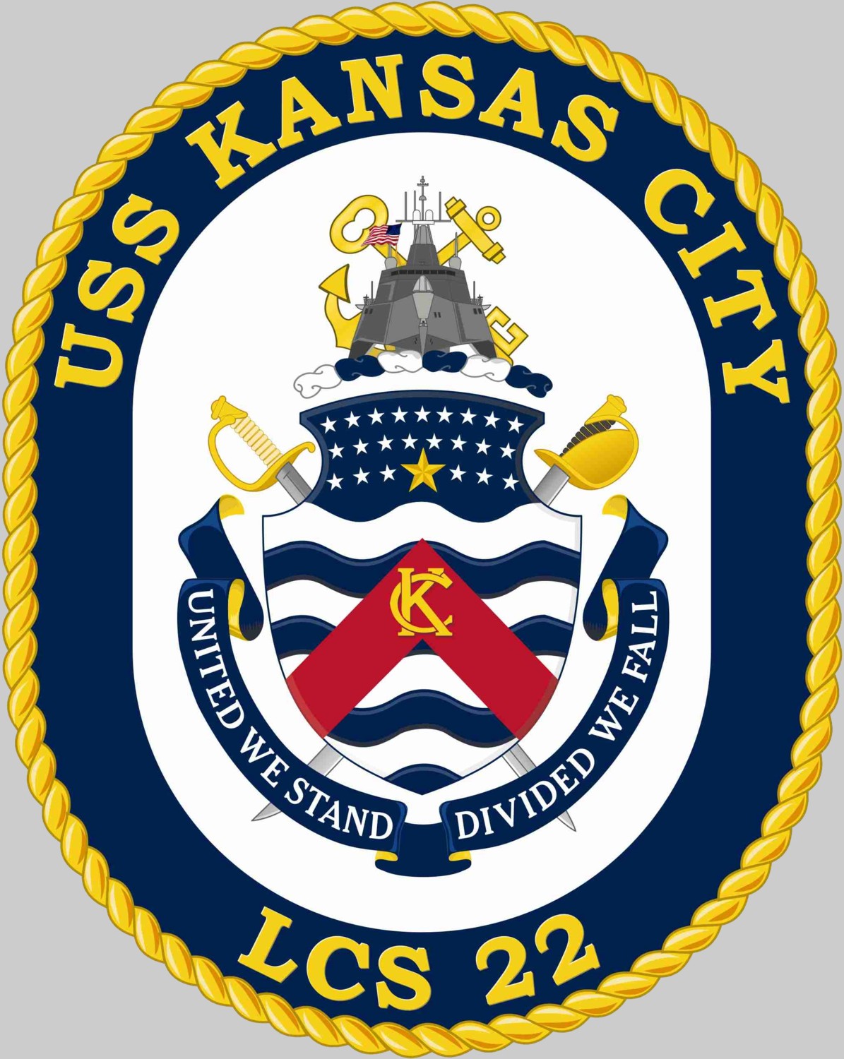 lcs-22 uss kansas city insignia crest patch badge littoral combat ship us navy 02c