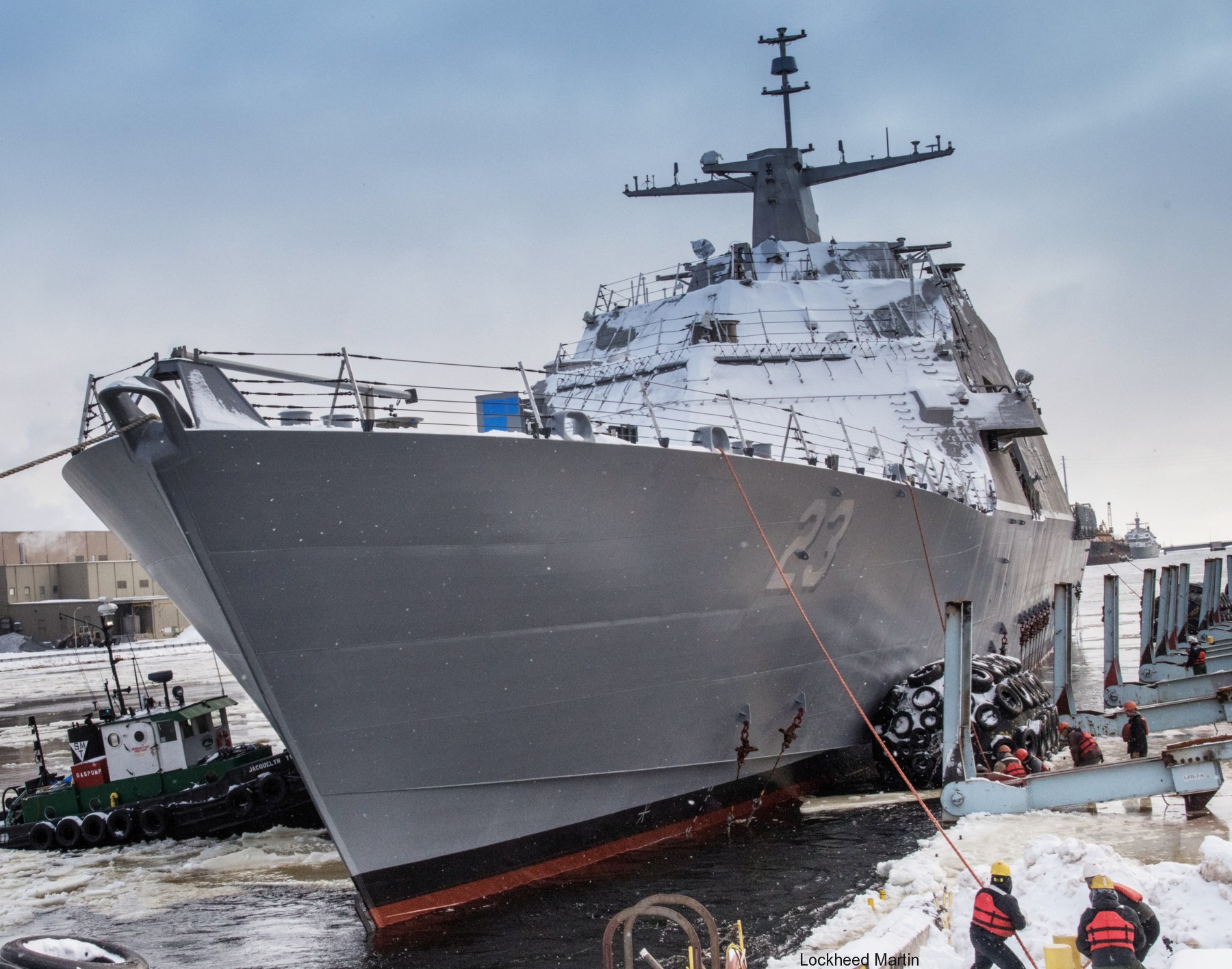 lcs-23 uss cooperstown freedom class littoral combat ship us navy 07 launching ceremony marinette marine