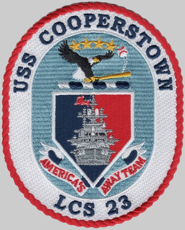 lcs-23 uss cooperstown crest insignia patch badge freedom class littoral combat ship us navy 02p