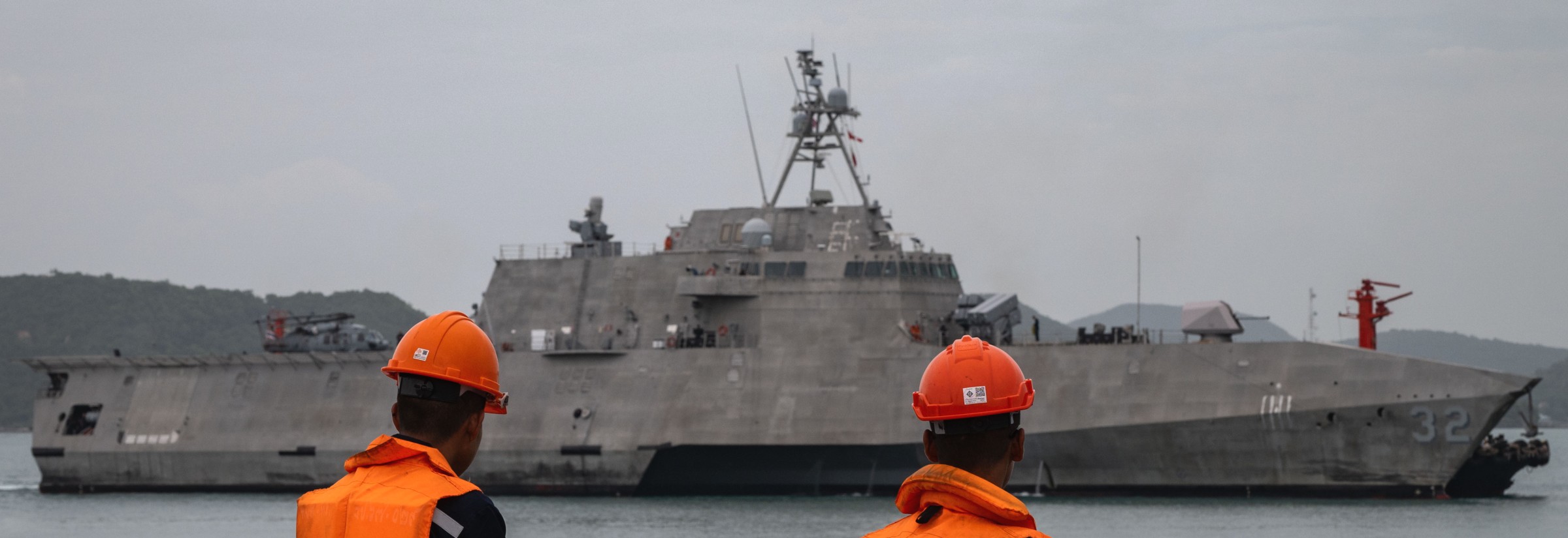uss santa barbara lcs-32 littoral combat ship independence class chuk samet port sattahip thailand 2025