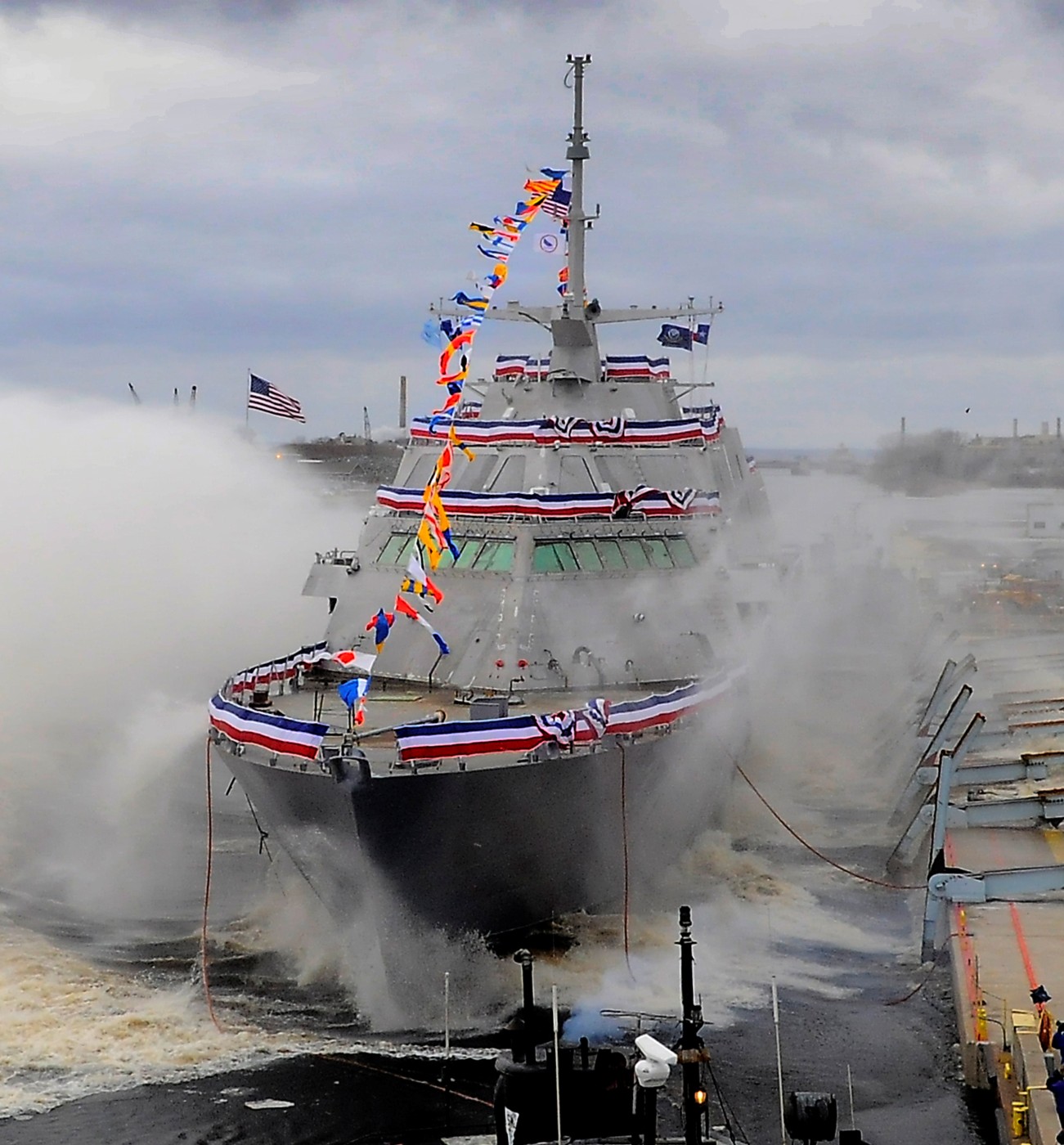 lcs-3 uss fort worth littoral combat ship freedom class us navy 65 launching ceremony marinette wisconsin