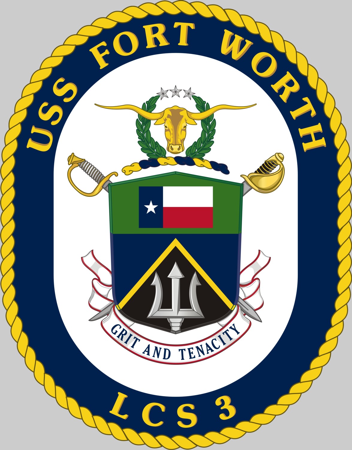 lcs-3 uss fort worth insignia crest patch badge freedom class littoral combat ship us navy 02c